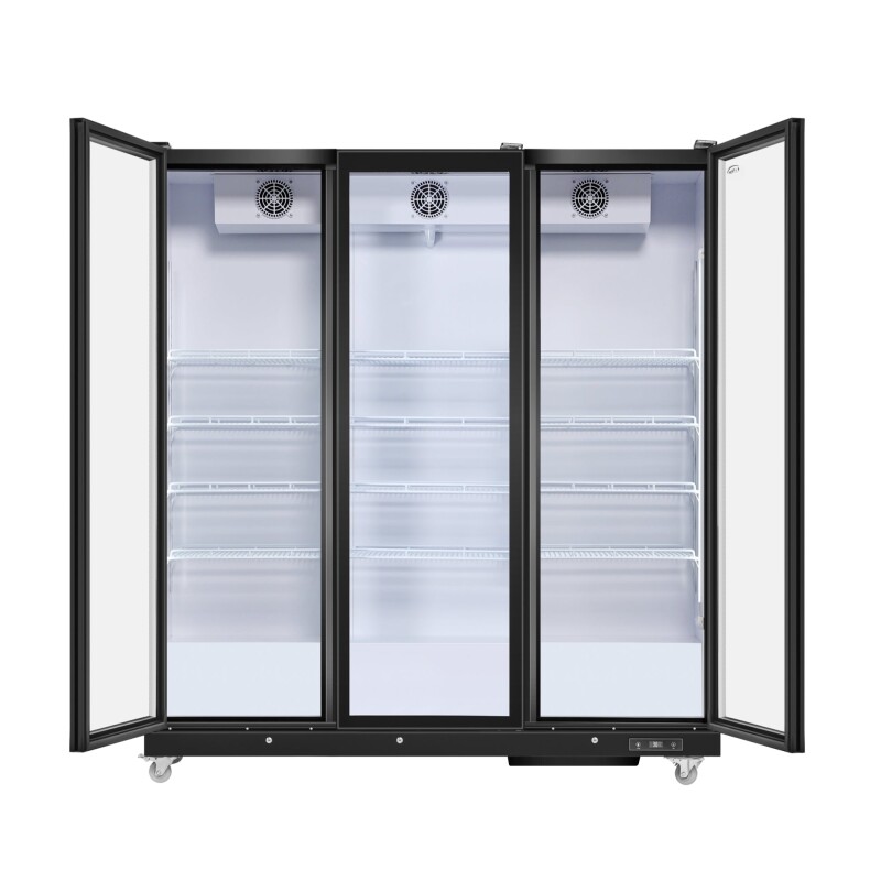 71 in. Commercial 3 Fully Glass Door Merchandiser Refrigerator, 46 cu. ft., ETL Listed in Black KMMDR3FGD