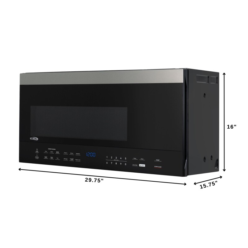 30 in. 1.6 cu.ft Over-the-Range Microwave Oven in Black KMMOTSC16BSS, product image 3 of 13
