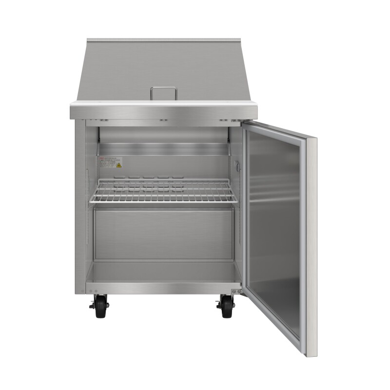 27 in. Commercial 1-Door Refrigerated Mega Salad and Sandwich Prep Table, 12 Pan Capacity and 8 Cu. Ft. of Storage in Stainless-Steel KMMPTR271D, product image 8 of 13