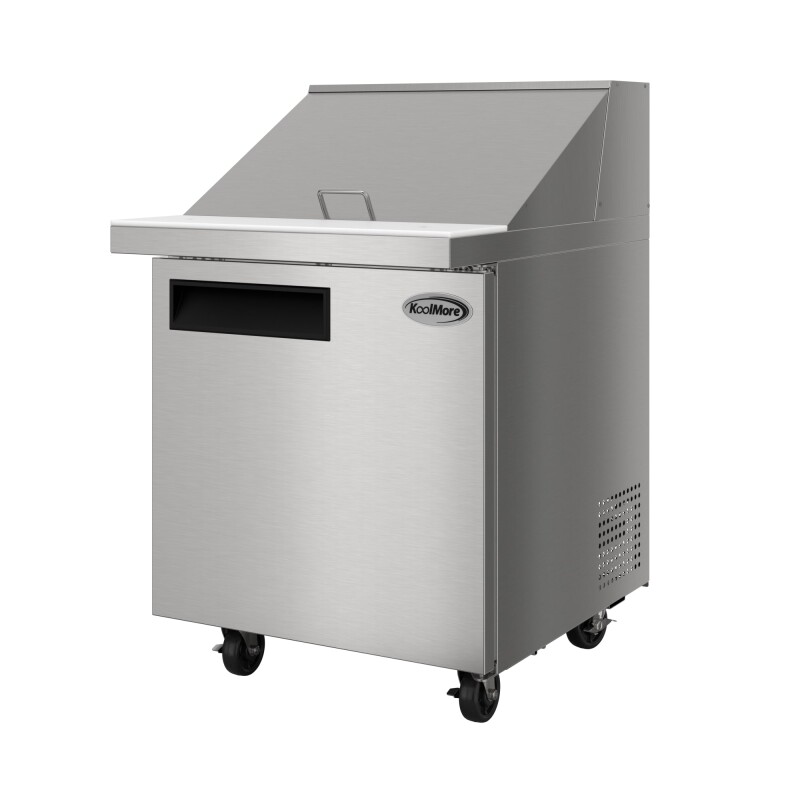 27 in. Commercial 1-Door Refrigerated Mega Salad and Sandwich Prep Table, 12 Pan Capacity and 8 Cu. Ft. of Storage in Stainless-Steel KMMPTR271D, product image 9 of 13