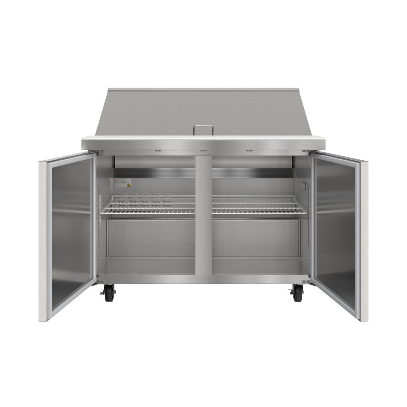 46 in. Commercial 2-Door Refrigerated Mega Salad and Sandwich Prep Table, 18 Pan Capacity and 14 Cu. Ft. of Storage in Stainless-Steel KMMPTR462D, product image 8 of 13