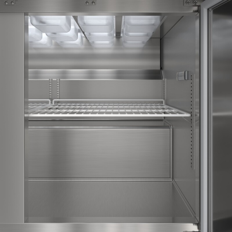 46 in. Commercial 2-Door Refrigerated Mega Salad and Sandwich Prep Table, 18 Pan Capacity and 14 Cu. Ft. of Storage in Stainless-Steel KMMPTR462D, product image 9 of 13