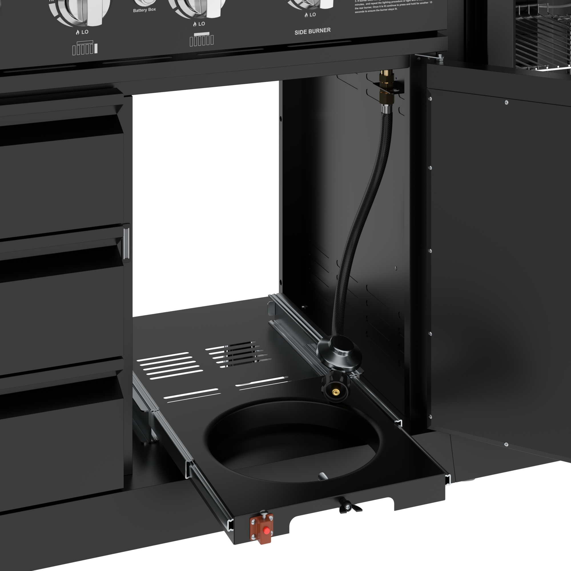 KoolMore Reserve CSA Listed Outdoor Kitchen Island in Black with 6 Burners, Sink, Storage Cabinet and Beverage Refrigerator KMOKSBQHUBBK