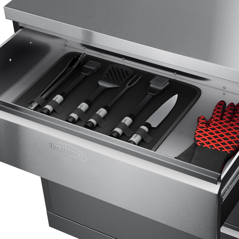 32 in. Stainless-Steel Outdoor Kitchen Cabinet with Three Drawers KMOKSCAB3, product image 4 of 9