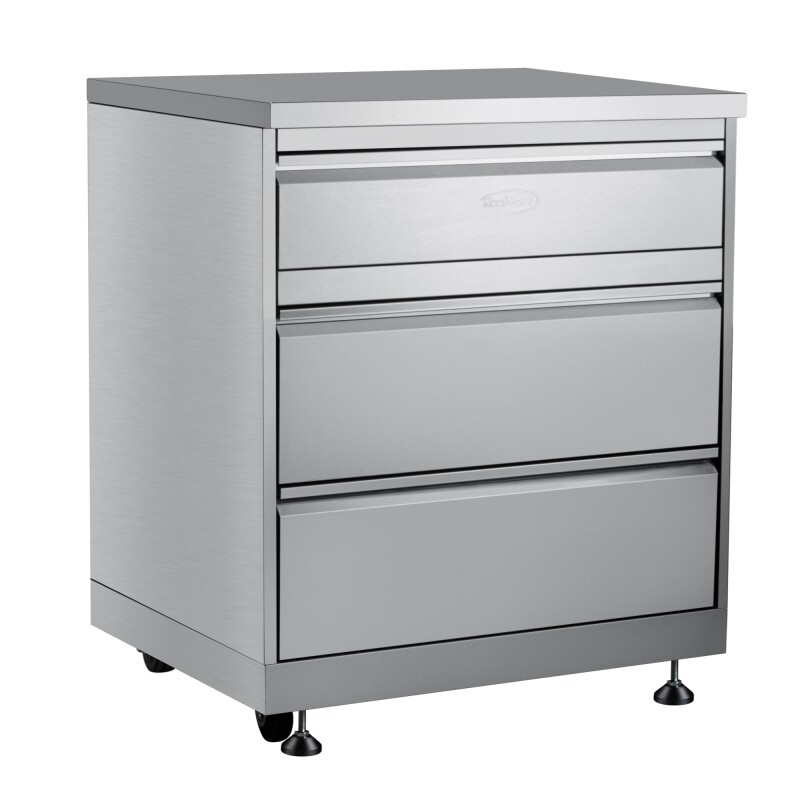 32 in. Stainless-Steel Outdoor Kitchen Cabinet with Three Drawers KMOKSCAB3, product image 5 of 9