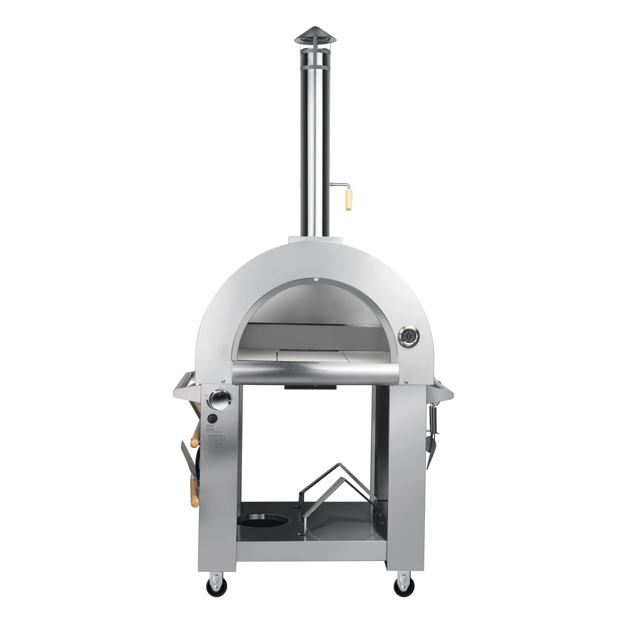 32 in. Outdoor Gas and Wood Fired Pizza Oven in Stainless-Steel KMOKSDFPO, product image 7 of 13