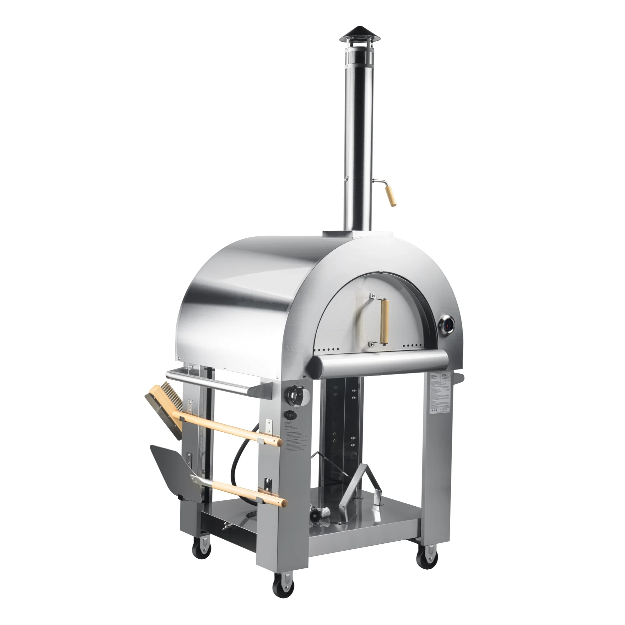 32 in. Outdoor Gas and Wood Fired Pizza Oven in Stainless-Steel KMOKSDFPO, product image 8 of 13