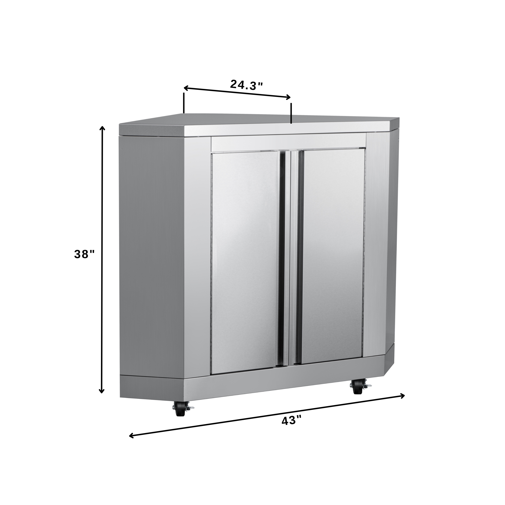 KoolMore Outdoor Kitchen Series Modular Kitchen with a Dual Fuel Pizza Oven, 3 Drawer Cabinet, Corner Cabinet, Double Refrigerator Drawers with Cabinet, Sink, Side Burner and a 30 in. BBQ Gri KMOKSKITCONFIG107
