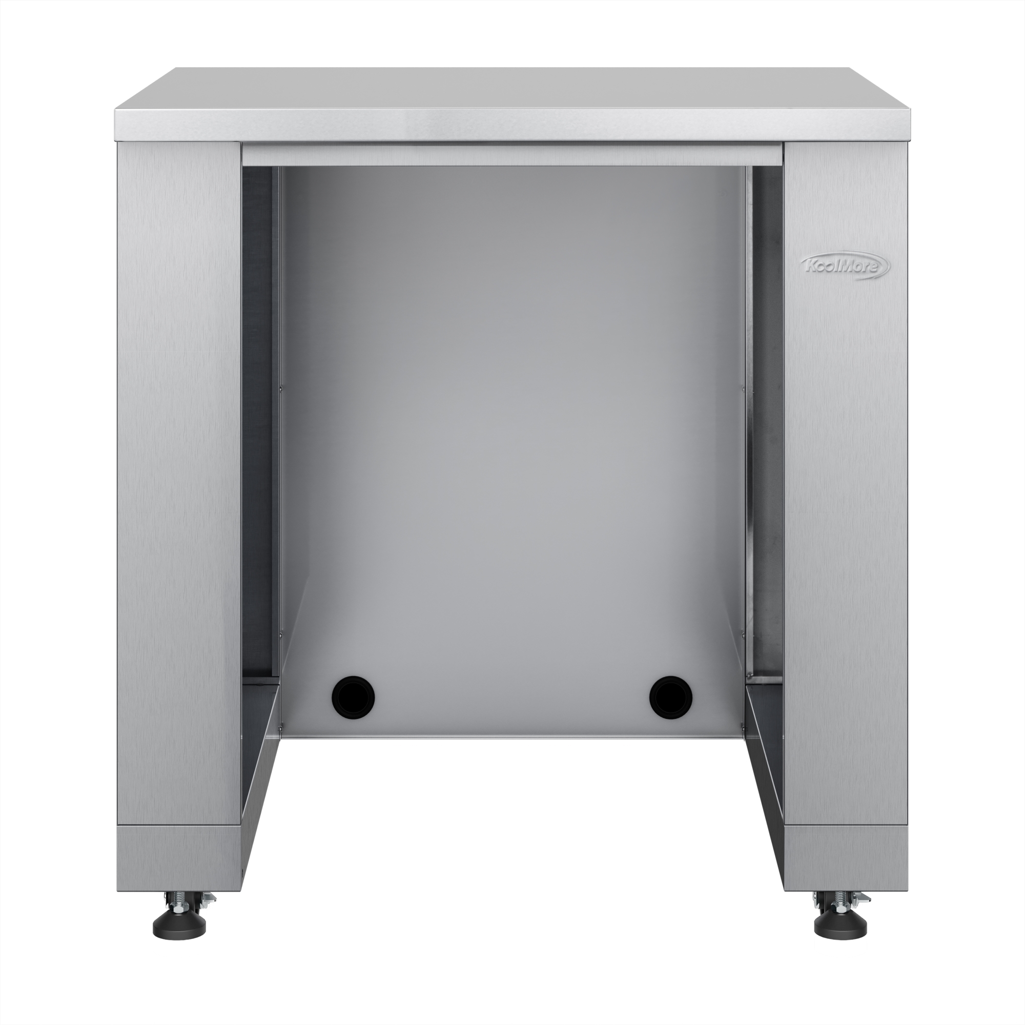 KoolMore Outdoor Kitchen Series Modular Kitchen with a Dual Fuel Pizza Oven, 3 Drawer Cabinet, Corner Cabinet, Double Refrigerator Drawers with Cabinet, Sink, Side Burner and a 30 in. BBQ Gri KMOKSKITCONFIG107