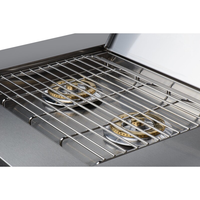 32 in. Outdoor Kitchen Liquid Propane Side Burner with Bottom Cabinet in Stainless-Steel KMOKSSBC