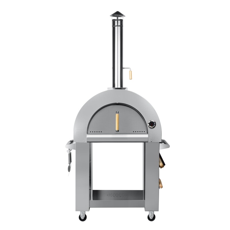 32 in. Outdoor Wood Fired Pizza Oven in Stainless-Steel KMOKSWFPO