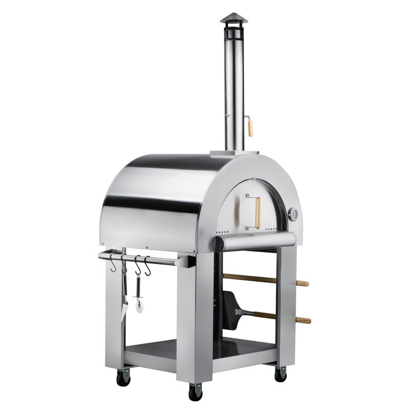 32 in. Outdoor Wood Fired Pizza Oven in Stainless-Steel KMOKSWFPO