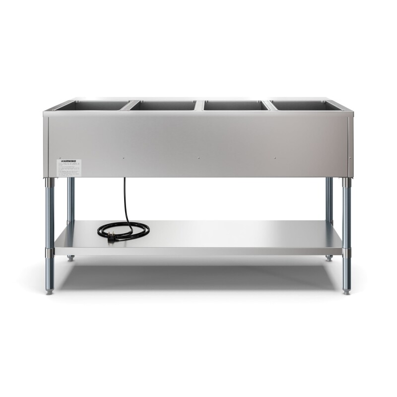 Four Pan Open Well Electric Steam Table with Undershelf KMOWS4, product image 3 of 9
