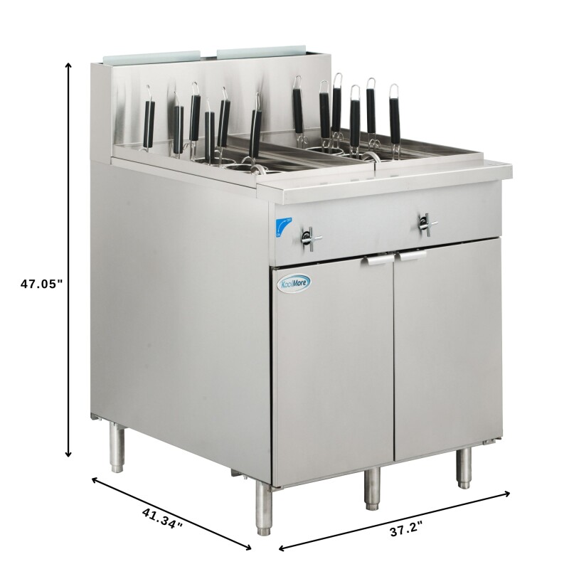 22-Gallon Natural Gas Pasta Cooker with 12 Baskets and 140,000 BTU in Stainless-Steel KMPC12NG, product image 3 of 13