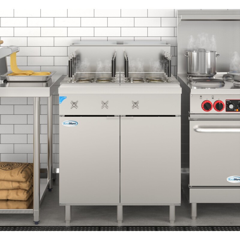 22-Gallon Natural Gas Pasta Cooker with 12 Baskets and 140,000 BTU in Stainless-Steel KMPC12NG, product image 4 of 13