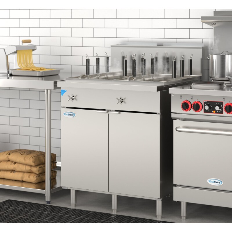 22-Gallon Natural Gas Pasta Cooker with 12 Baskets and 140,000 BTU in Stainless-Steel KMPC12NG, product image 5 of 13