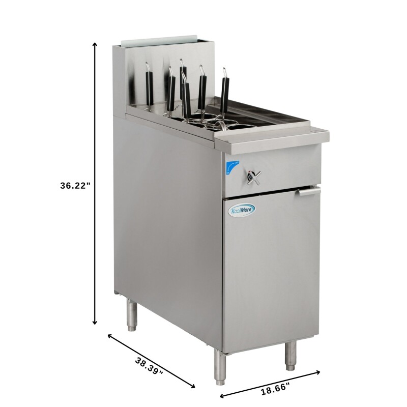 11-Gallon Natural Gas Pasta Cooker with 6 Baskets, 70,000 BTU in Stainless-Steel KMPC6NG, product image 3 of 13