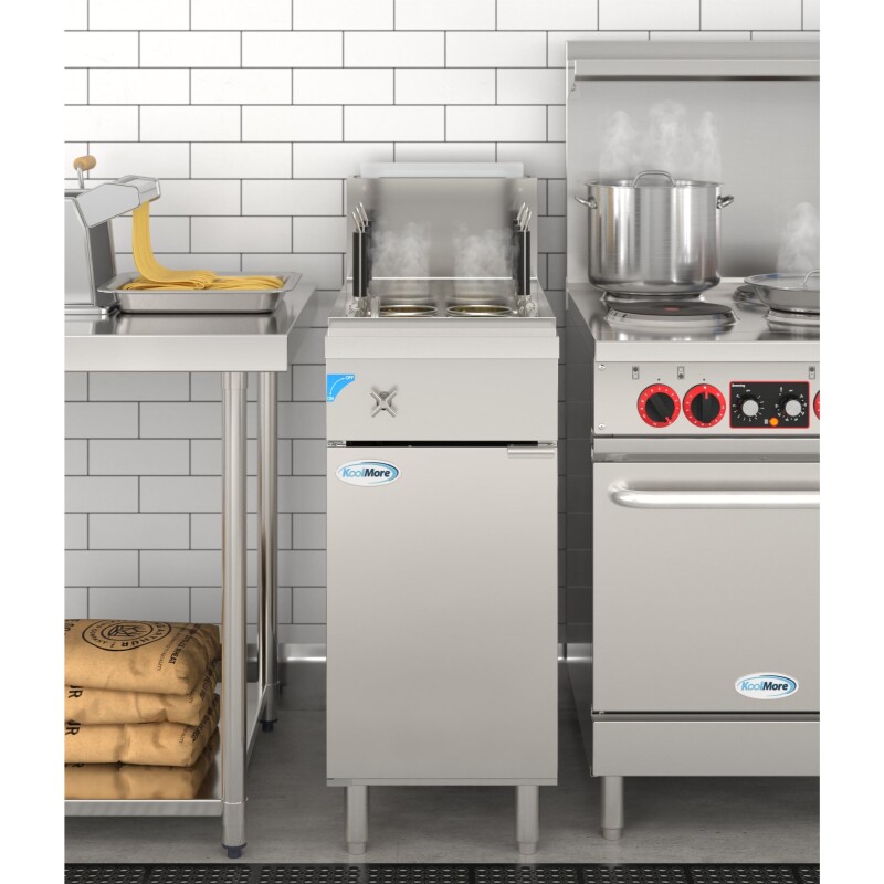 11-Gallon Natural Gas Pasta Cooker with 6 Baskets, 70,000 BTU in Stainless-Steel KMPC6NG, product image 4 of 13