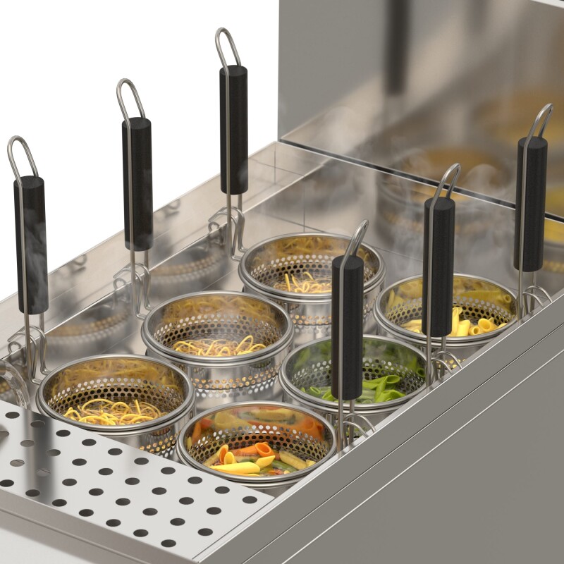 11-Gallon Natural Gas Pasta Cooker with 6 Baskets, 70,000 BTU in Stainless-Steel KMPC6NG, product image 6 of 13