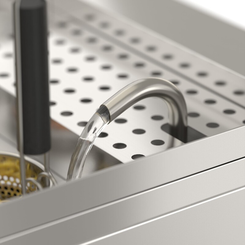 11-Gallon Natural Gas Pasta Cooker with 6 Baskets, 70,000 BTU in Stainless-Steel KMPC6NG, product image 7 of 13