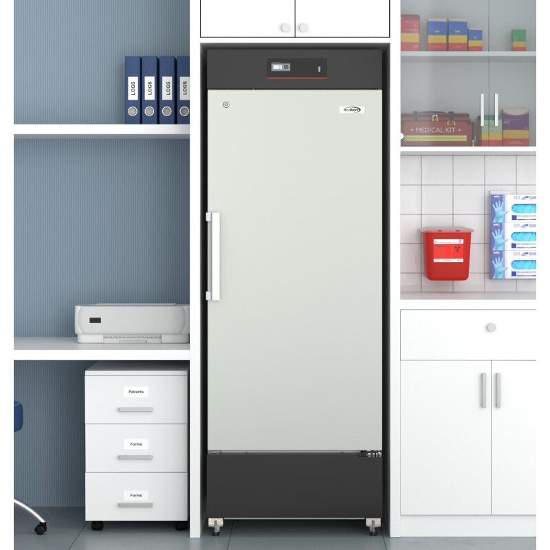 27 in. -25 C Upright Medical Freezer For Pharmacy / Laboratory With Dynamic Freeze, LED Display, Multi-Level Emergency Alarms and Precise Temperature Control, 10.8 Cu. Ft KMPHF10C