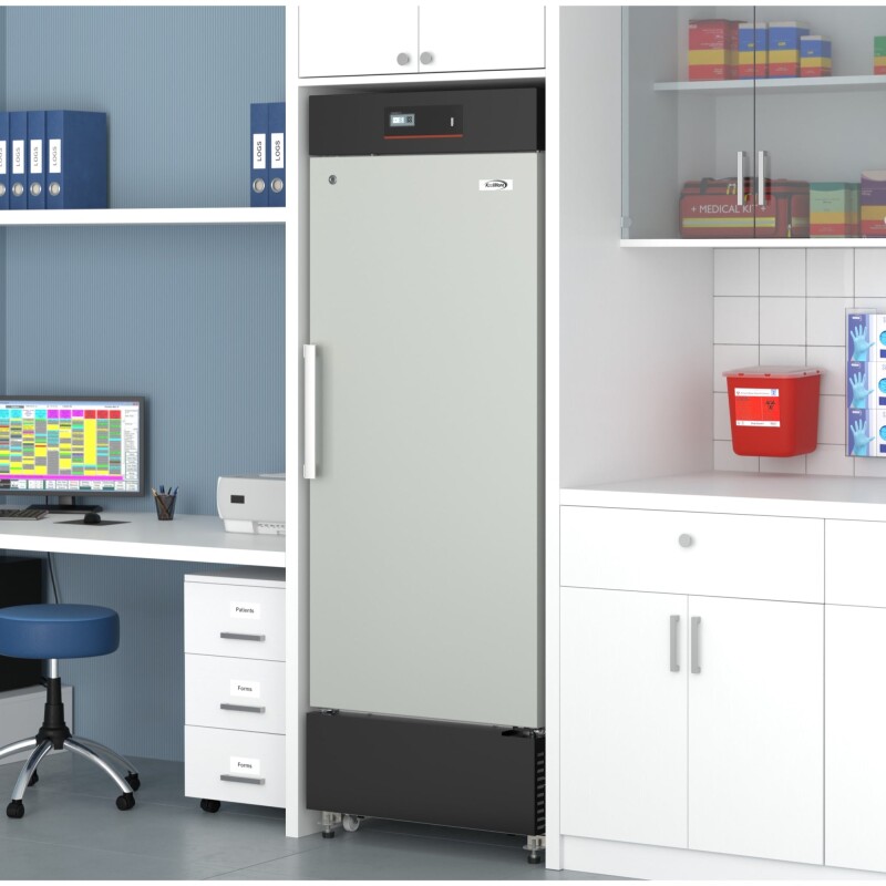 27 in. -25 C Upright Medical Freezer For Pharmacy / Laboratory With Dynamic Freeze, LED Display, Multi-Level Emergency Alarms and Precise Temperature Control, 10.8 Cu. Ft KMPHF10C