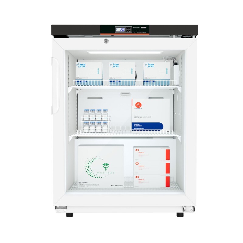 24 in. 4.5 cu. ft. Countertop Medical Pharmacy Refrigerator With Multi-Level Emergency Alarms in White, UL Listed KMPHR45C