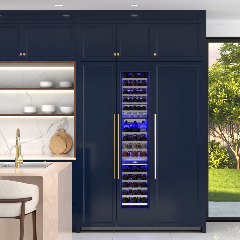 Reserve Panel Ready Column 24 in. Refrigerator, 18 in. Wine Cooler and 18 in. Freezer Combo with Water and Ice Dispenser, Wooden Shelves, ETL Listed, Energy Star KMPRCR24F18W, product image 3 of 13