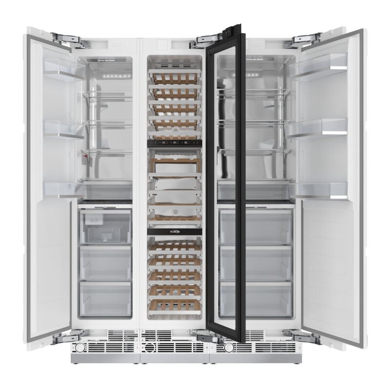 Reserve Panel Ready Column 24 in. Refrigerator, 18 in. Wine Cooler and 18 in. Freezer Combo with Water and Ice Dispenser, Wooden Shelves, ETL Listed, Energy Star KMPRCR24F18W, product image 5 of 13