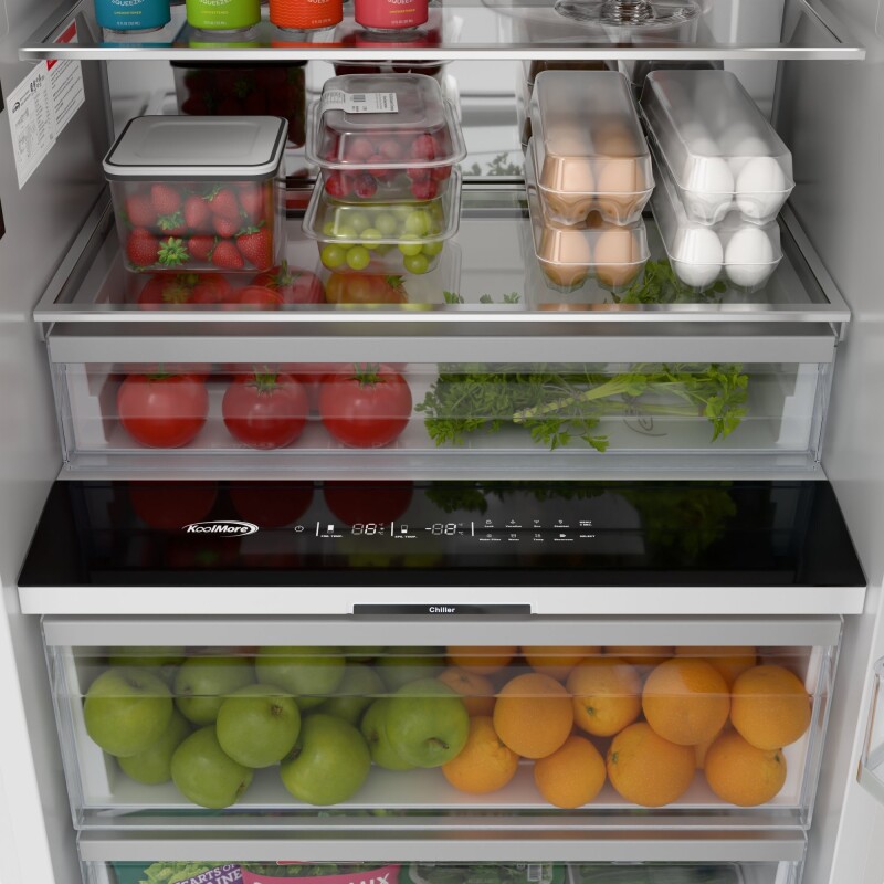 Reserve Panel Ready Column 30 in. Refrigerator, 18 in. Wine Cooler and 18 in. Freezer Combo, with Water and Ice Dispenser, Frost Free, ETL Listed, Energy Star KMPRCR30F18W, product image 7 of 13