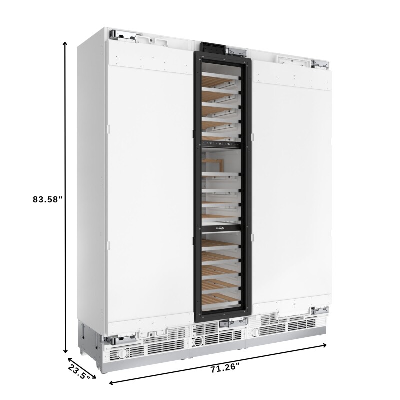 Reserve Panel Ready Column 30 in. Refrigerator, 18 in. Wine Cooler and 24 in. Freezer Combo, Frost Free, Water and Ice Dispenser, ETL Listed, Energy Star KMPRCR30F24W, product image 2 of 13