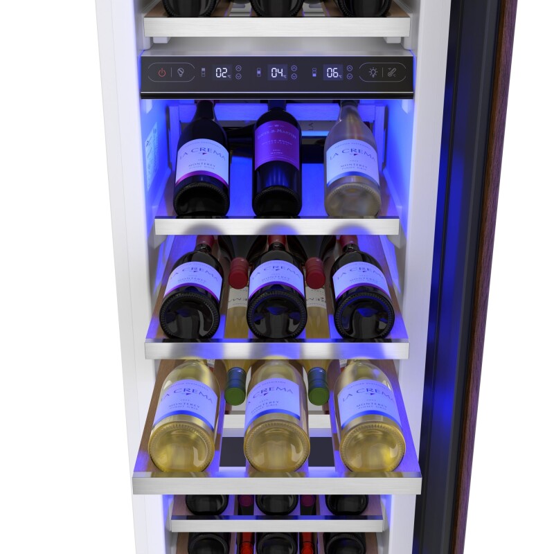 Reserve 18 in. 68-Bottle Panel Ready Column Wine Cooler Refrigerator with 14 Wooden Shelves, ETL Listed, Energy Star KMPRCW18, product image 9 of 11