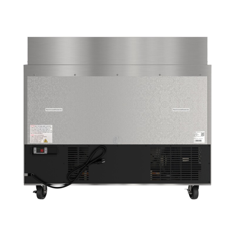46 in. Commercial 2-Door Refrigeratd Salad and Sandwich Prep Table, 12 Pan Capacity and 14 Cu. Ft. of Storage in Stainless-Steel KMPTR462D, product image 13 of 13