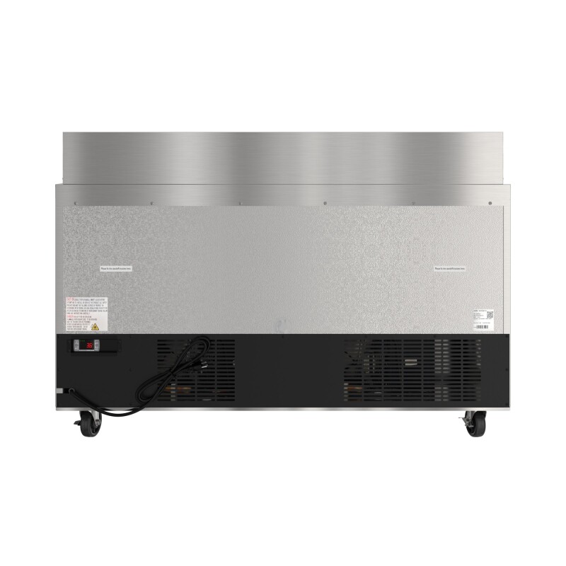 60 in. Commercial 2-Door Refrigerated Salad and Sandwich Prep Table, 16 Pan Capacity and 18.4 Cu. Ft. of Storage in Stainless-Steel KMPTR602D, product image 13 of 13