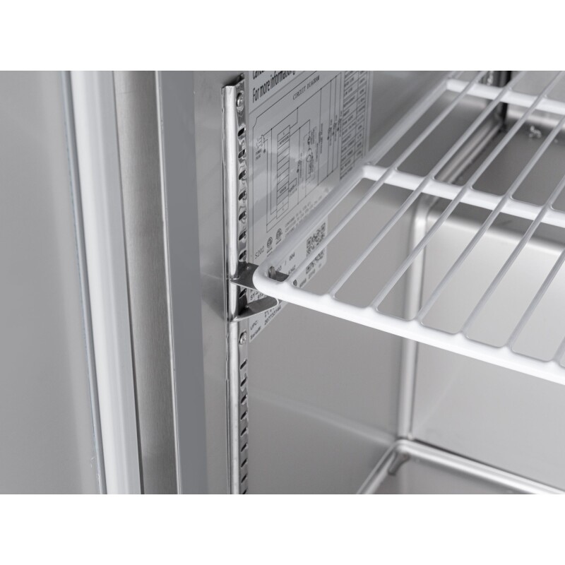 36 in. Commercial Refrigerated Prep Station Cold Table, Stainless-Steel Refrigerator with 6-PanNot Included with Cover Capacity and Two Adjustable Shelves KMRBT36C, product image 8 of 11
