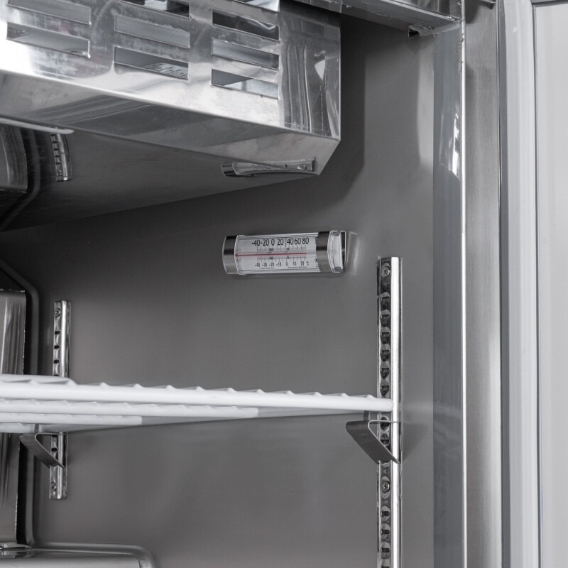 36 in. Commercial Refrigerated Prep Station Cold Table, Stainless-Steel Refrigerator with 6-PanNot Included with Cover Capacity and Two Adjustable Shelves KMRBT36C, product image 9 of 11