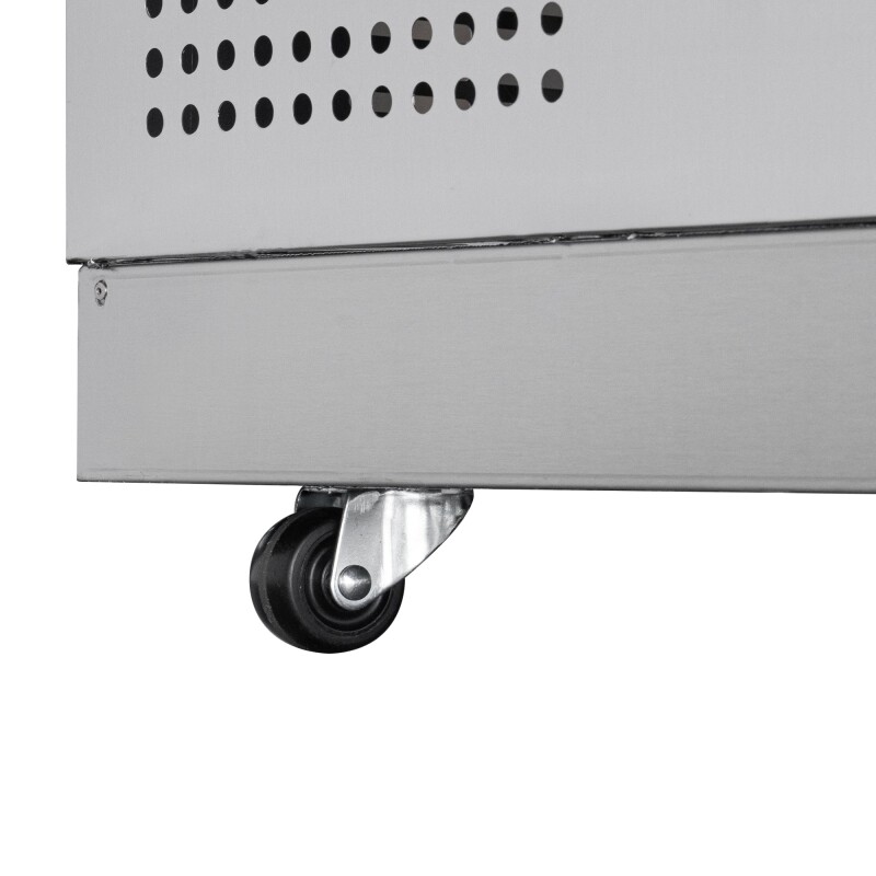 48 in. Commercial Refrigerated Prep Station Cold Table, Stainless-Steel Refrigerator with 9-PanNot Included Capacity with Cover and Two Adjustable Shelves, ETL Listed KMRBT48C, product image 10 of 11