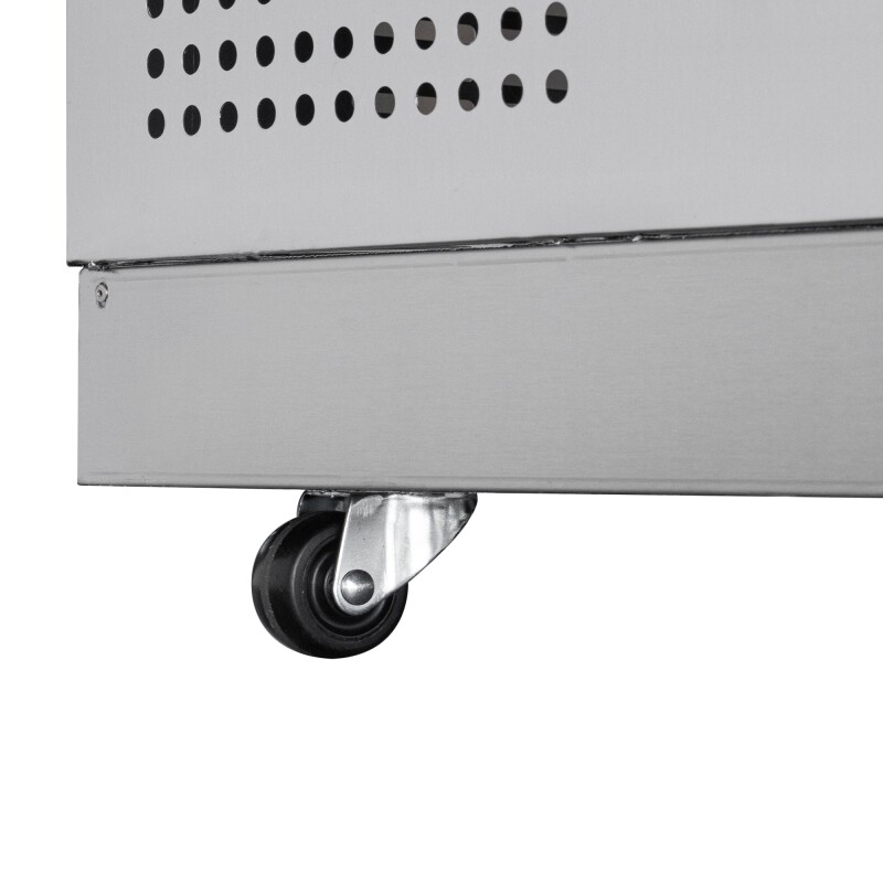 60 in. Commercial Refrigerated Prep Station Cold Table, Stainless-Steel Refrigerator with 12-PanNot Included Capacity with Cover and Two Adjustable Shelves, ETL Listed KMRBT60C, product image 9 of 11