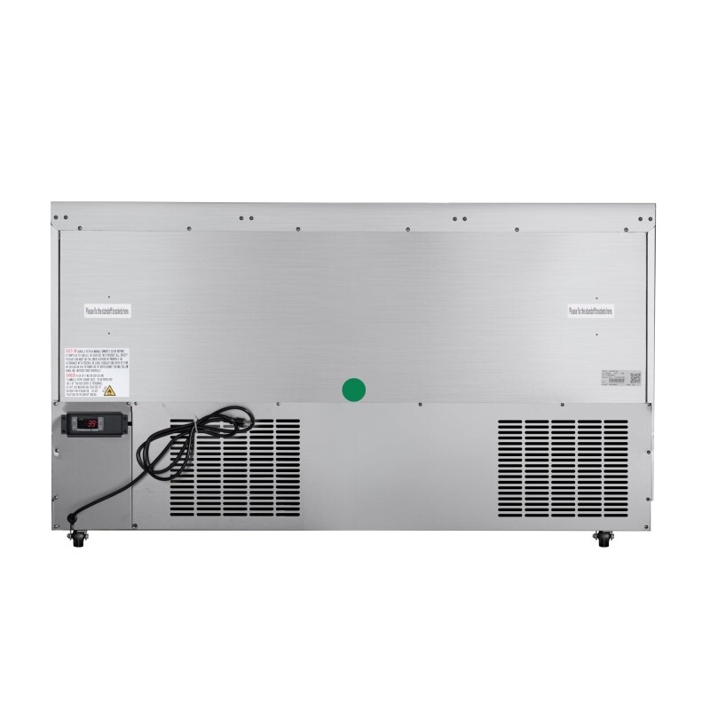 60 in. Commercial Refrigerated Prep Station Cold Table, Stainless-Steel Refrigerator with 12-PanNot Included Capacity with Cover and Two Adjustable Shelves, ETL Listed KMRBT60C, product image 11 of 11
