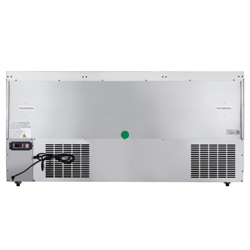 72 in. Commercial Refrigerated Prep Station Cold Table, Stainless-Steel Refrigerator with 15-PanNot Included Capacity with Cover and Three Adjustable Shelves, ETL Listed KMRBT72C, product image 10 of 10