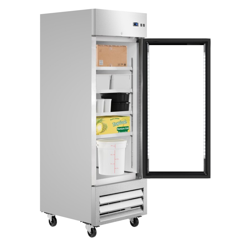 27 in. Commercial One Glass Door Convertible Reach-In Refrigerator/Freezer with 23 Cu. Ft. Capacity in Stainless Steel, ETL Listed KMRIC1DGD, product image 2 of 13