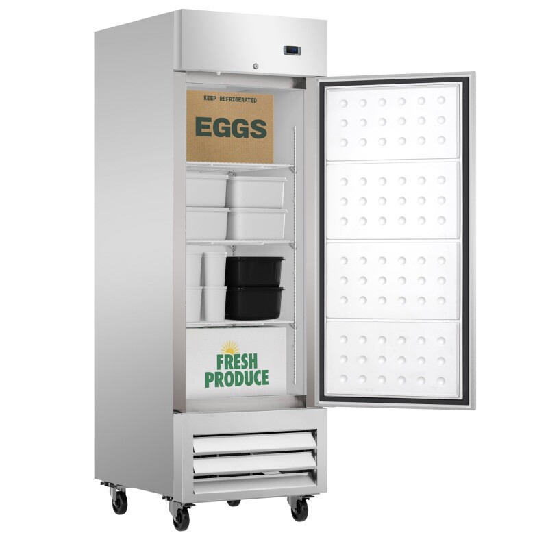 27 in. Commercial One Door Convertible Refrigerator/Freezer with 23 Cu. Ft. Capacity in Stainless Steel, ETL Listed KMRIC1DSS