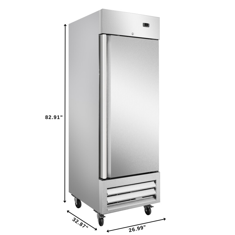 27 in. Commercial One Door Convertible Refrigerator/Freezer with 23 Cu. Ft. Capacity in Stainless Steel, ETL Listed KMRIC1DSS