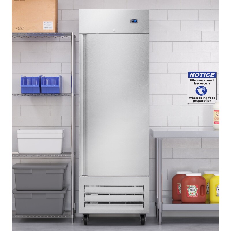 27 in. Commercial One Door Convertible Refrigerator/Freezer with 23 Cu. Ft. Capacity in Stainless Steel, ETL Listed KMRIC1DSS