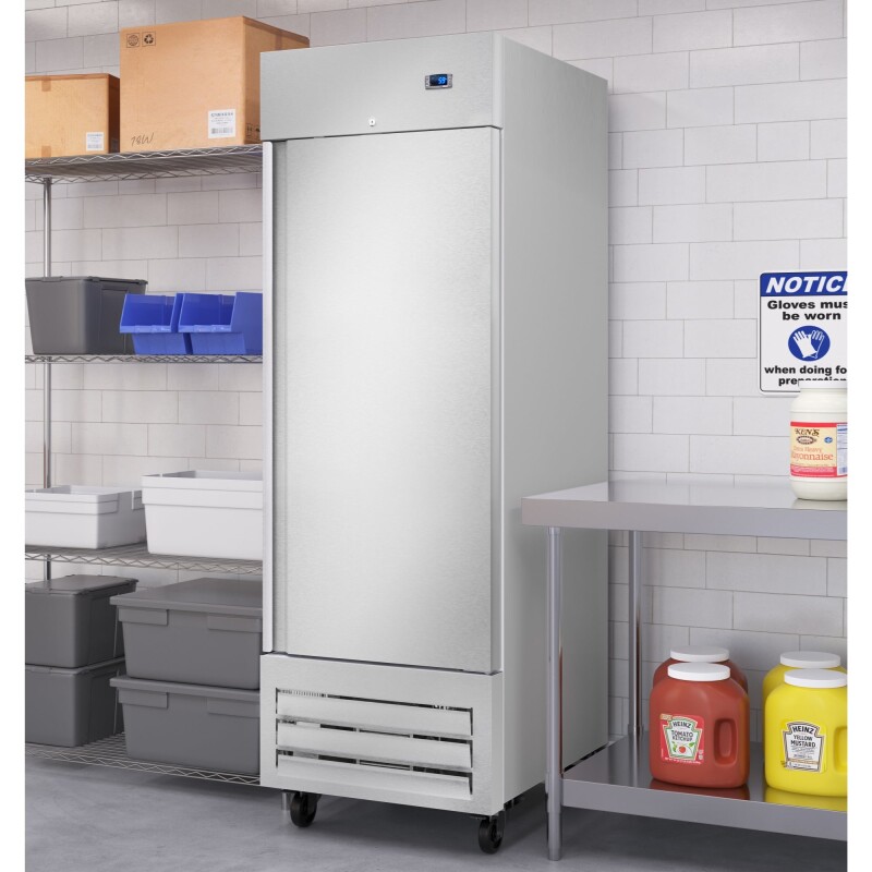 27 in. Commercial One Door Convertible Refrigerator/Freezer with 23 Cu. Ft. Capacity in Stainless Steel, ETL Listed KMRIC1DSS