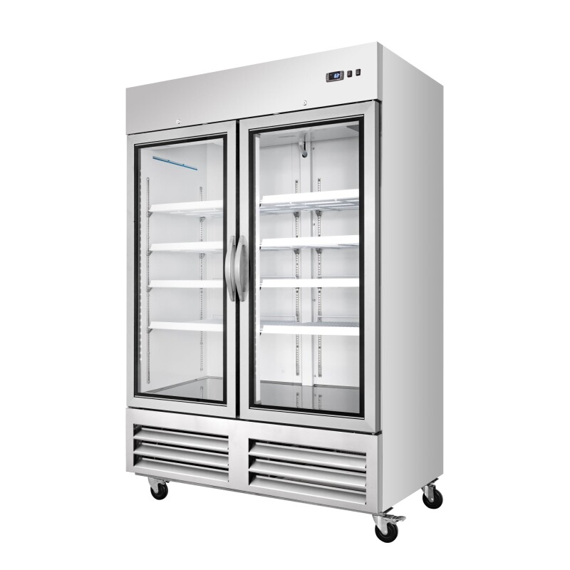54 in. Commercial Two Glass Door Convertible Reach-In Refrigerator/Freezer with 49 Cu. Ft. Capacity in Stainless Steel, ETL Listed KMRIC2DGD, product image 7 of 13