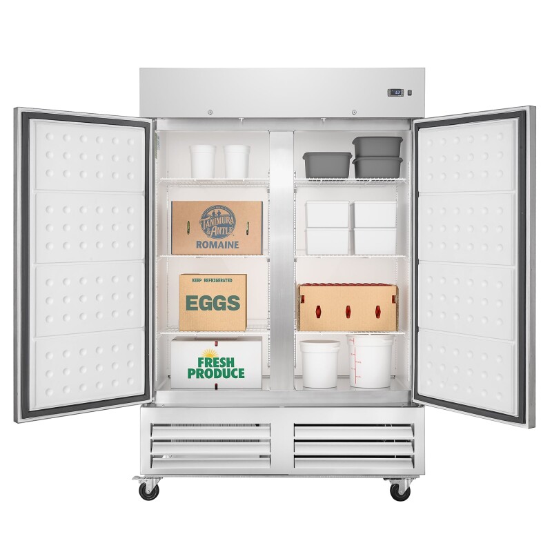 54 in. Commercial Two-Door Convertible Reach-In Refrigerator/Freezer with 49 Cu. Ft. Capacity in Stainless Steel, ETL Listed KMRIC2DSS, product image 2 of 13