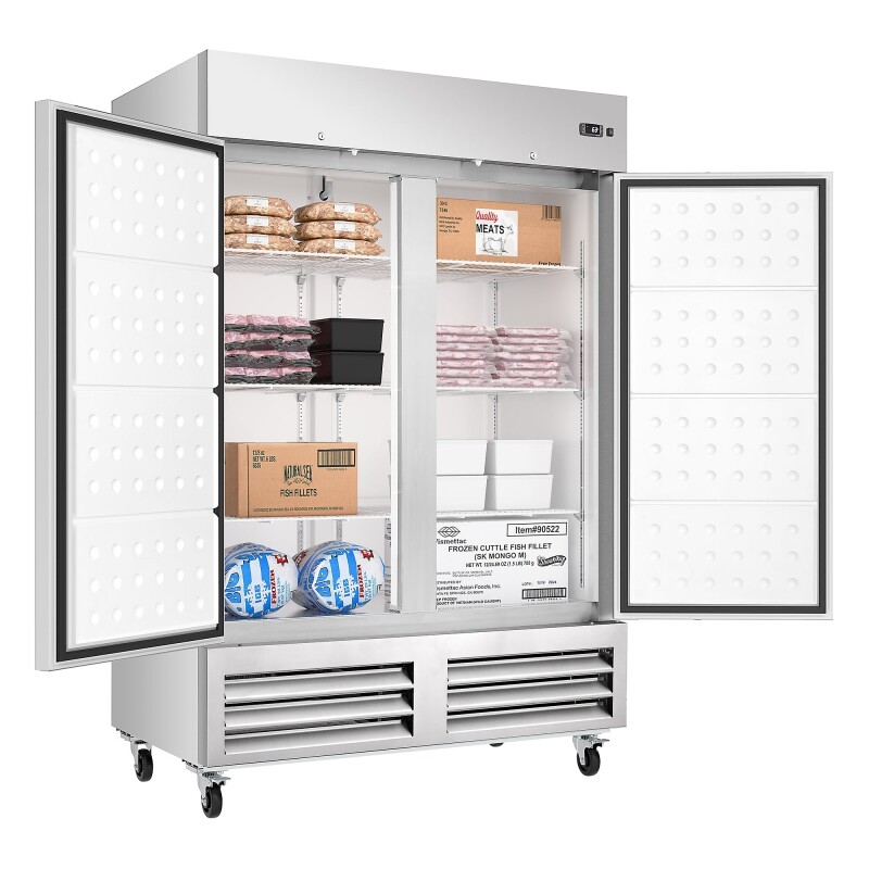54 in. Commercial Two-Door Convertible Reach-In Refrigerator/Freezer with 49 Cu. Ft. Capacity in Stainless Steel, ETL Listed KMRIC2DSS, product image 3 of 13