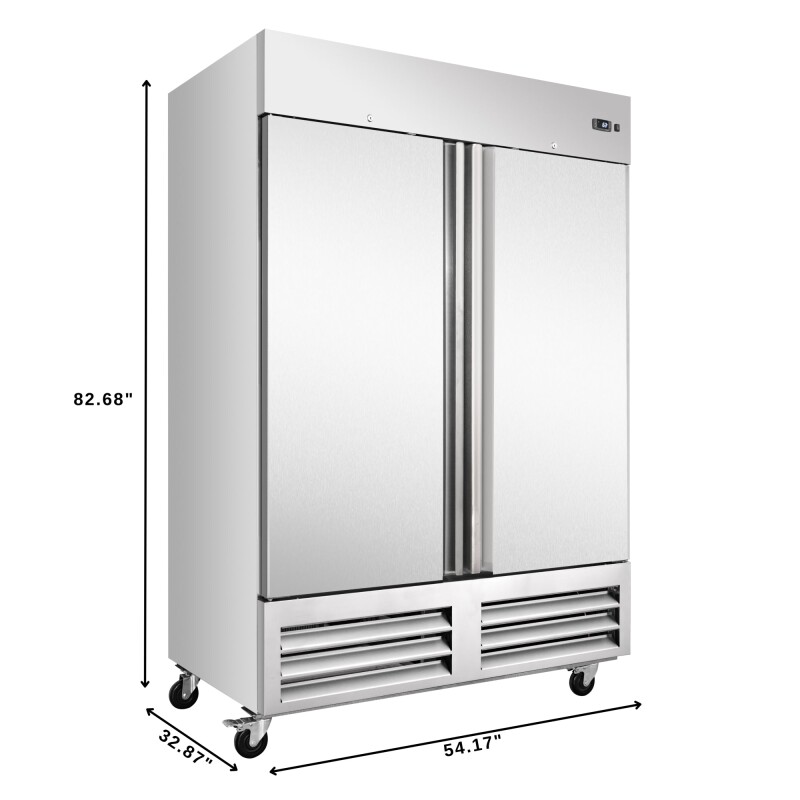54 in. Commercial Two-Door Convertible Reach-In Refrigerator/Freezer with 49 Cu. Ft. Capacity in Stainless Steel, ETL Listed KMRIC2DSS, product image 4 of 13