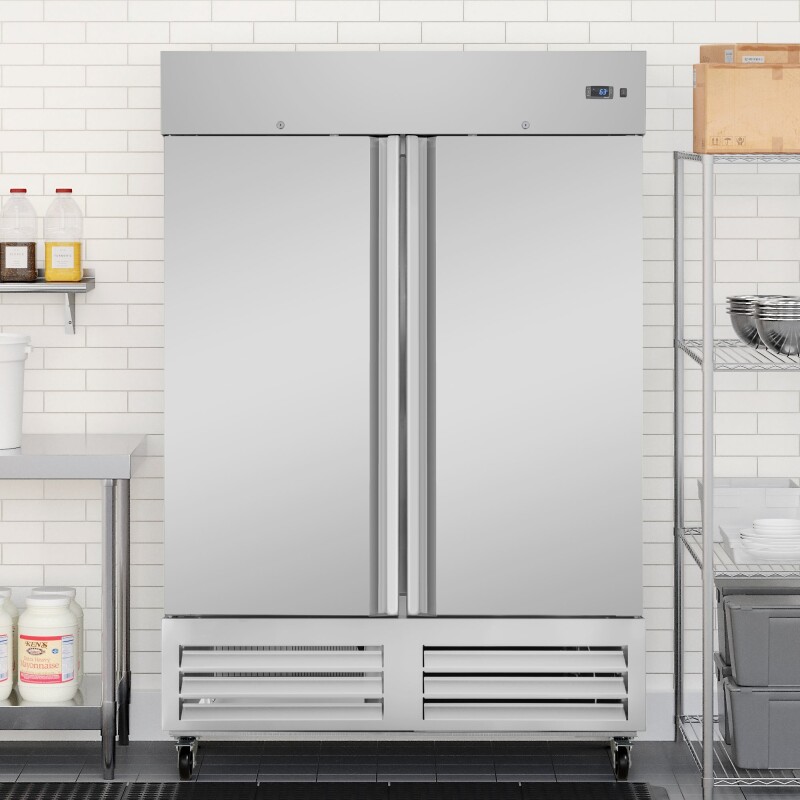 54 in. Commercial Two-Door Convertible Reach-In Refrigerator/Freezer with 49 Cu. Ft. Capacity in Stainless Steel, ETL Listed KMRIC2DSS, product image 5 of 13